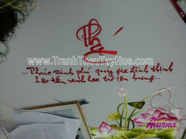 Tranh thêu chữ phúc mã số 2319 Tranh thêu chữ phúc mã số 2319