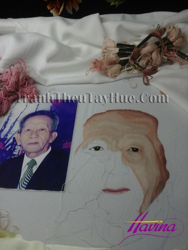 Qúa trình thêu tranh thêu chân dung Qúa trình thêu tranh thêu chân dung