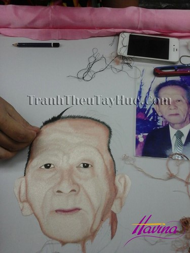 Qúa trình thêu tranh thêu chân dung Qúa trình thêu tranh thêu chân dung
