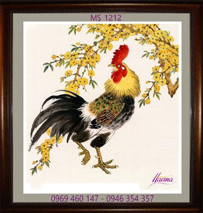 Tranh thêu con gà MS 1212