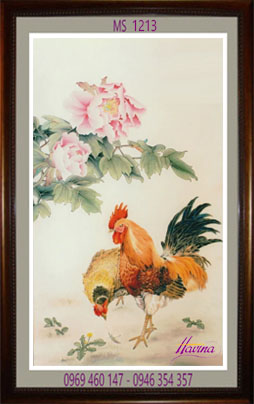 Tranh thêu con gà MS 1213