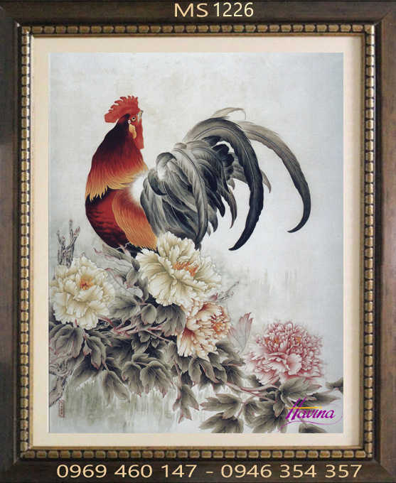 Tranh thêu con gà MS 1226