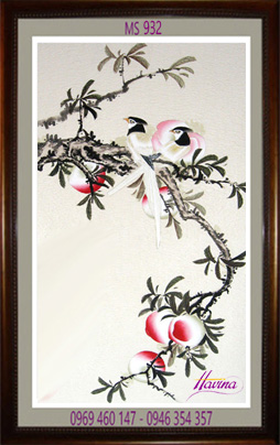 Tranh thêu tặng đám cưới treo phòng khách