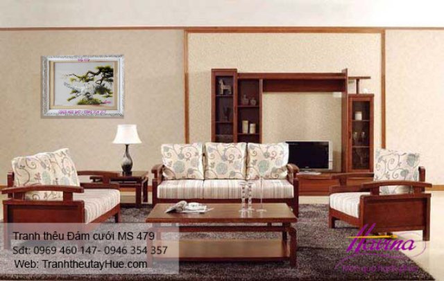 Tranh thêu tặng đám cưới treo phòng khách