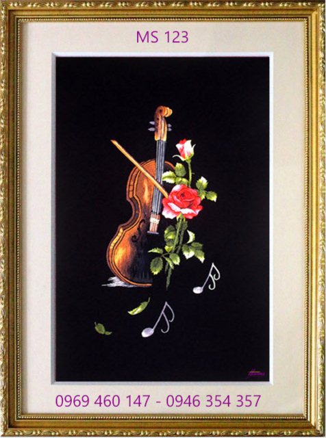 Tranh thêu hoa hồng  Tranh thêu hoa hồng