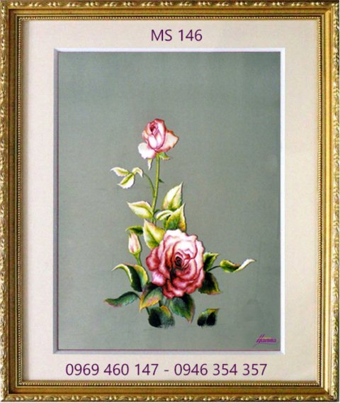 Tranh thêu hoa hồng Tranh thêu hoa hồng