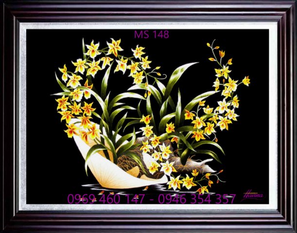 Tranh thêu hoa lan làm quà tặng tân gia Tranh thêu hoa lan làm quà tặng tân gia