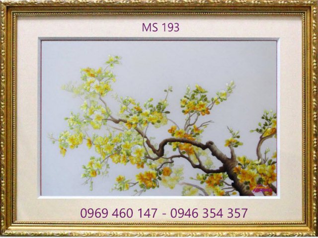 Tranh thêu hoa mai tặng người nước ngoài Tranh thêu hoa mai tặng người nước ngoài