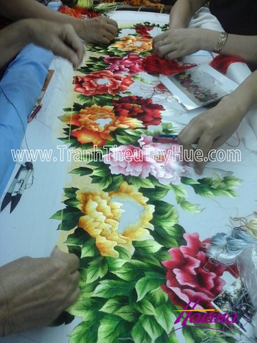 tranh thêu hoa mẫu đơn 02 tranh thêu hoa mẫu đơn 02