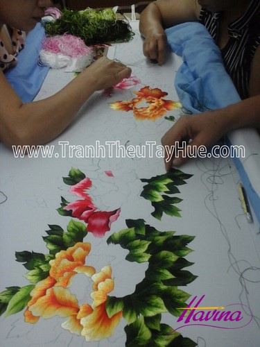 tranh thêu hoa mẫu đơn 04 tranh thêu hoa mẫu đơn 04