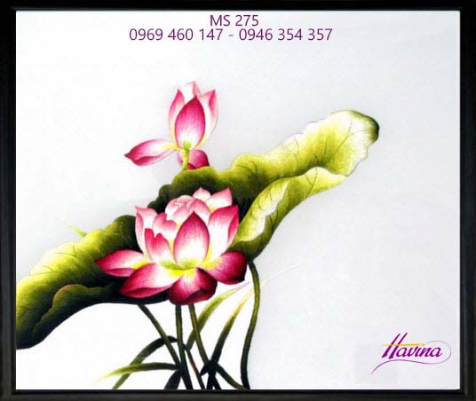 Tranh thêu hoa sen