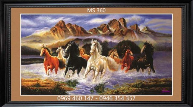 Tranh thêu mã đáo thành công thẳng tiến Tranh thêu mã đáo thành công thẳng tiến