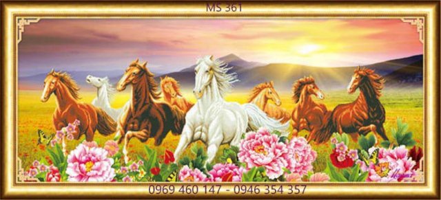 Tranh thêu mã đáo thành công Tranh thêu mã đáo thành công