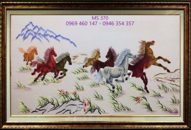 Tranh thêu mã đáo thành công Tranh thêu mã đáo thành công