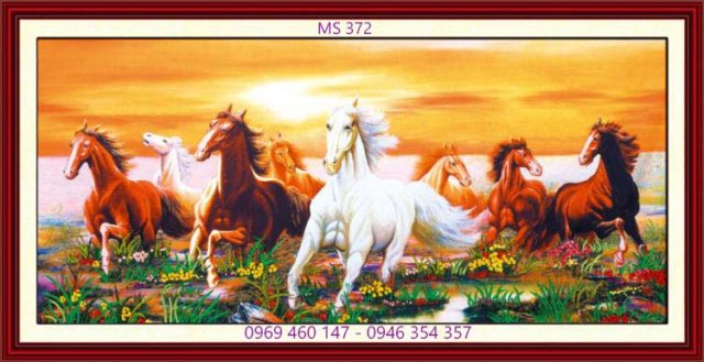 Tranh thêu mã đáo thành công  Tranh thêu mã đáo thành công