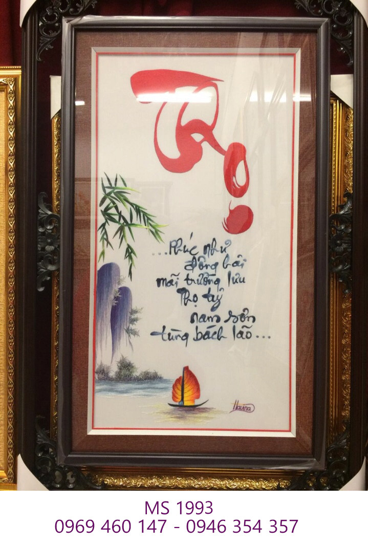 Tranh thêu chữ thọ mừng thọ cha mẹ Tranh thêu chữ thọ mừng thọ cha mẹ