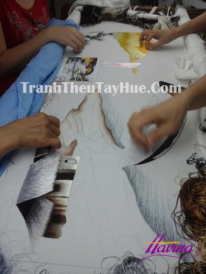 Tranh thêu phong cảnh mã số 2014 được 5 ngày Tranh thêu phong cảnh mã số 2014 được 5 ngày