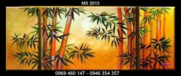 Tranh thêu cành tre mã số 2013 Tranh thêu cành tre mã số 2013