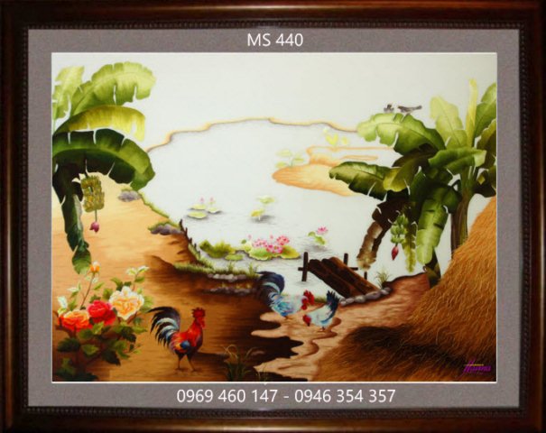 Tranh thêu miền quê Việt Nam Tranh thêu miền quê Việt Nam