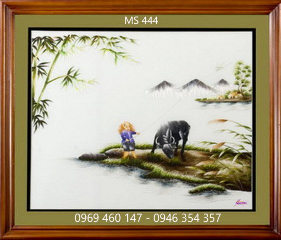 Tranh thêu phong cảnh làng quê Tranh thêu phong cảnh làng quê