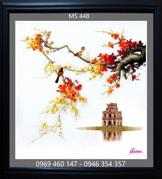 Tranh thêu phong cảnh Việt Nam tặng người nước ngoài Tranh thêu phong cảnh Việt Nam tặng người nước ngoài