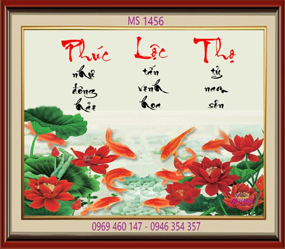 Tranh thêu phúc lộc thọ tặng mừng thọ Tranh thêu phúc lộc thọ tặng mừng thọ