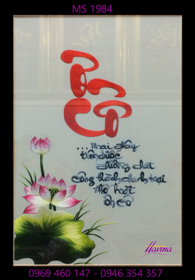 Tranh thêu ơn cô 1984 Tranh thêu ơn cô 1984