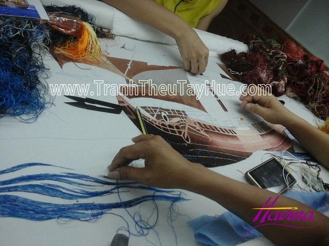 Qúa trình thêu tranh thêu thuận buồm xuôi gió ms 2339 Qúa trình thêu tranh thêu thuận buồm xuôi gió ms 2339