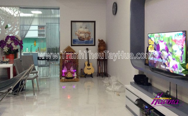 tranh thêu thuận buồm xuôi gió ms 2339 treo tại nhà anh Quang tranh thêu thuận buồm xuôi gió ms 2339 treo tại nhà anh Quang