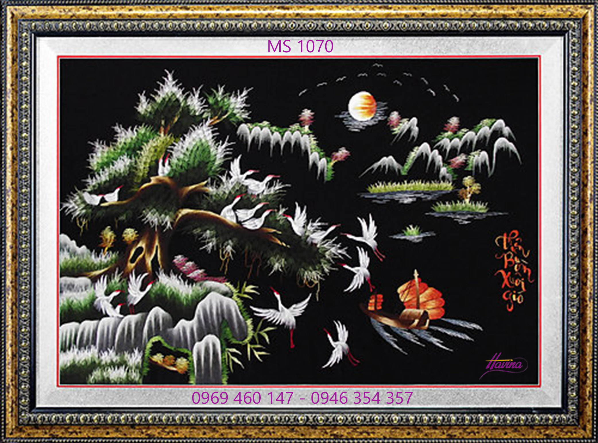 Tranh thêu thuận buồm xuôi gió