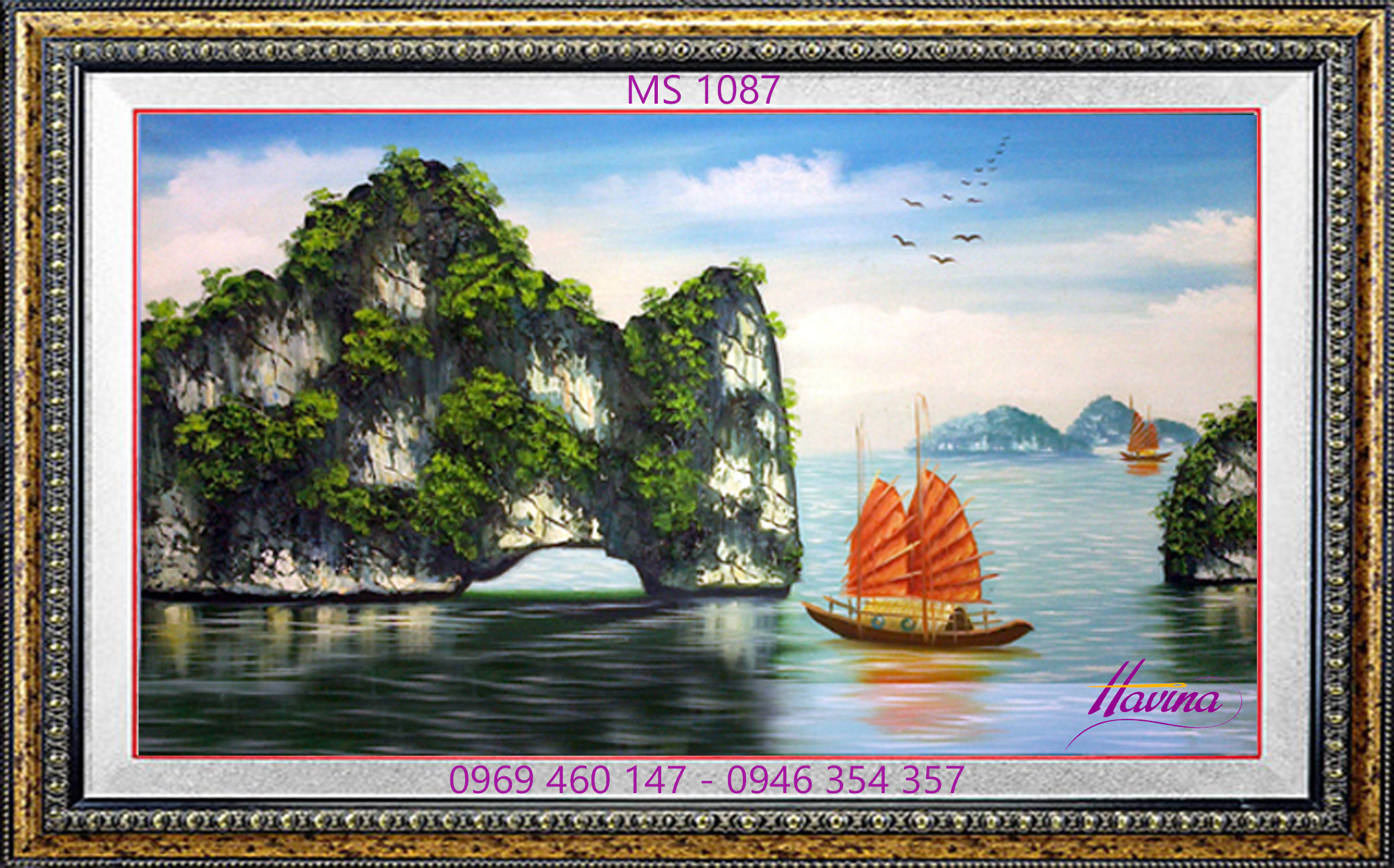 Tranh thêu thuận buồm xuôi gió Tranh thêu thuận buồm xuôi gió