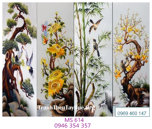 Tranh thêu tứ bình MS 614