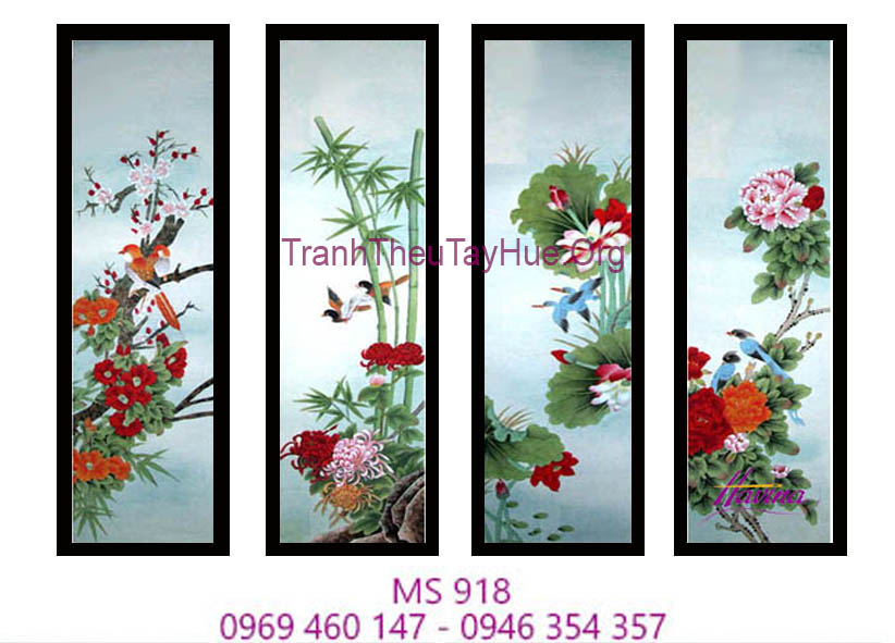 Tranh thêu tứ bình MS 918