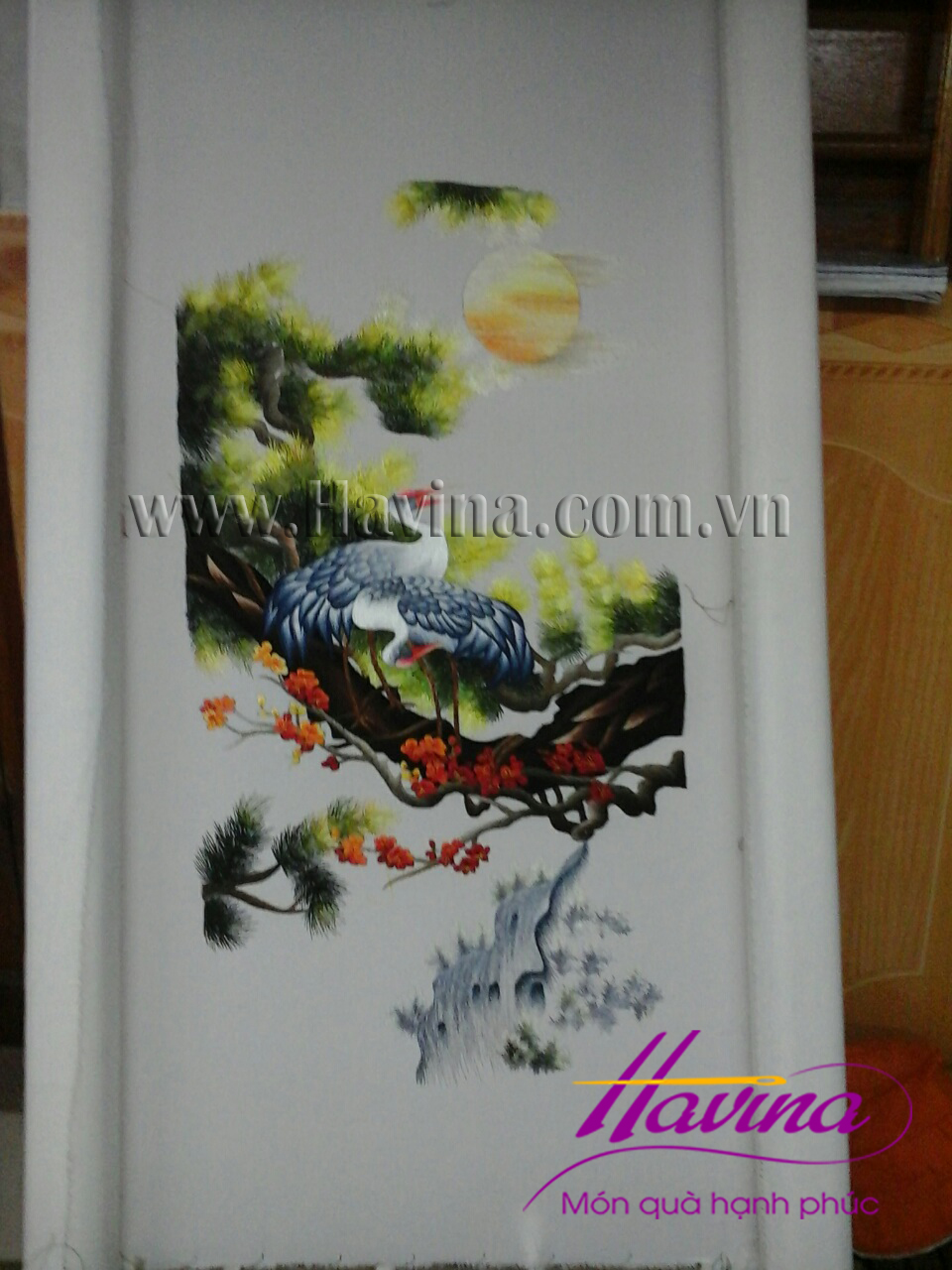 Tác phẩm tranh thêu tùng hạc diên niên