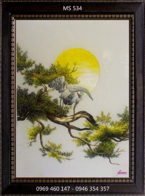 Tranh thêu tùng hạc làm quà tặng tân gia Tranh thêu tùng hạc làm quà tặng tân gia