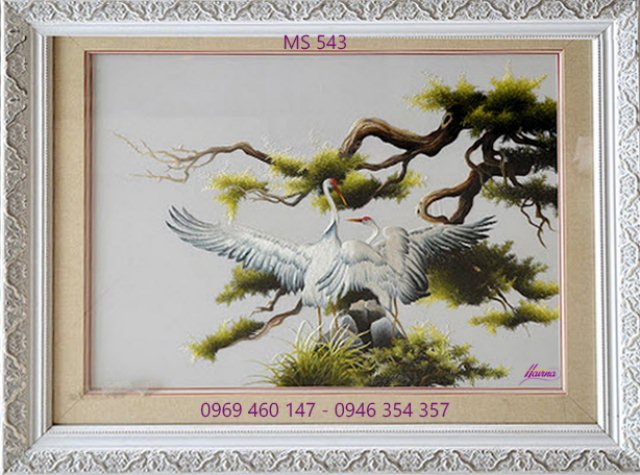 Tranh thêu tùng hạc diên niên Tranh thêu tùng hạc diên niên