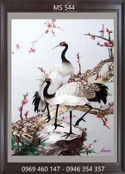 Tranh thêu tùng hạc diên niên Tranh thêu tùng hạc diên niên