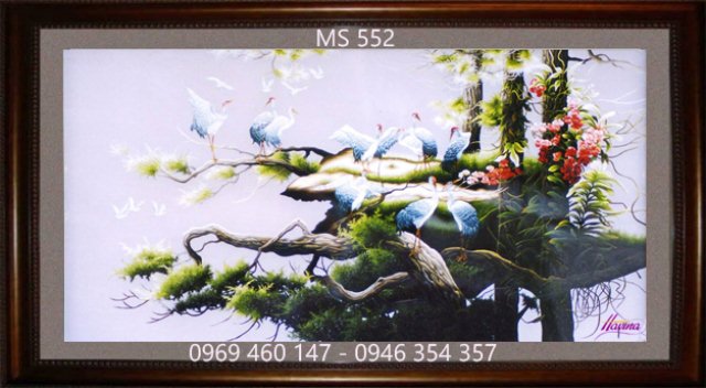 Tranh thêu tùng hạc diên niên Tranh thêu tùng hạc diên niên