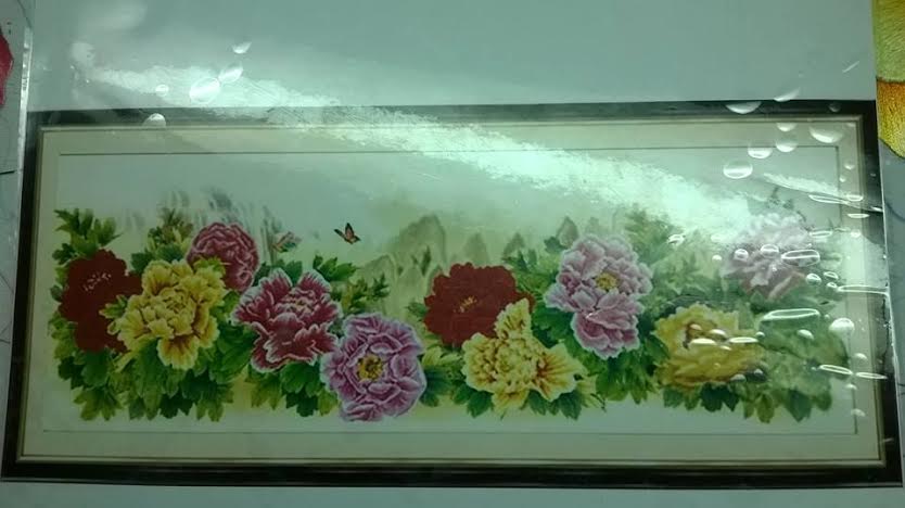 MẪU TRANH HOA MẪU ĐƠN 10 BÔNG KHÁCH HÀNG ĐẶT THÊU