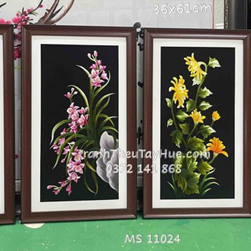 Tranh thêu tứ quý ms 11024
