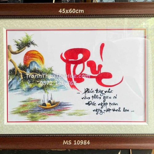  Tranh thêu chữ Phúc ms 10984