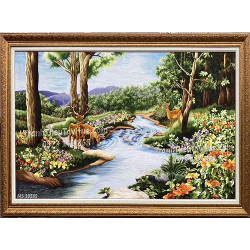 Tranh Thêu Phong Cảnh Thiên Nhiên – Vẻ Đẹp Thanh Bình Gửi Gắm Vào Từng Đường Kim Mũi Chỉ