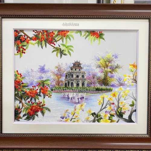 Tranh thêu Hồ Gươm - Hà Nội