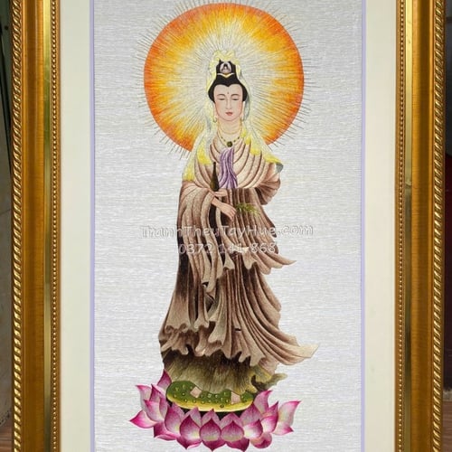 Tranh thêu Quan Thế Âm Bồ Tát ms 8698