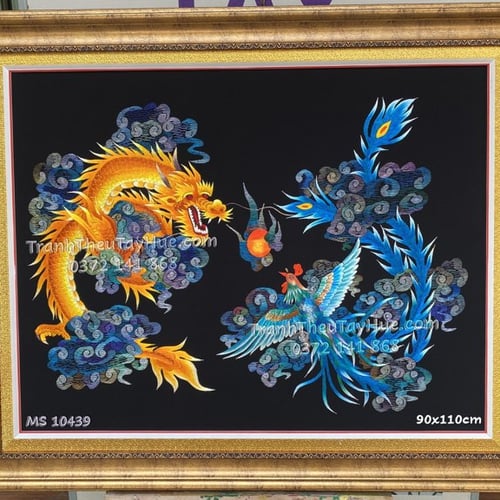 Tranh thêu Long Phụng Xum Vầy