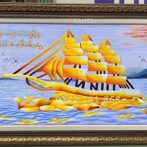 Tranh thêu thuận buồm xuôi gió
