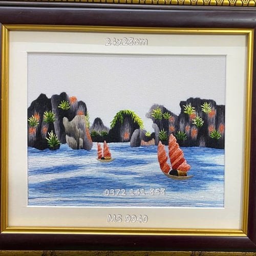 Tranh thêu Vịnh Hạ Long