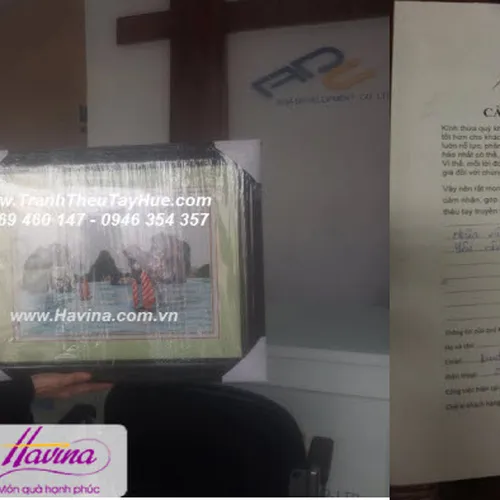 Havina Giao Tranh Thêu Phong Cảnh Vịnh Hạ Long Đến Chị Trinh Gò Vấp, TpHcm