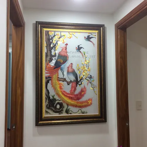Hoàn Tất Bức Tranh Thêu Phượng Hoàng Cho Chị Phượng ở Phú Mỹ Hưng