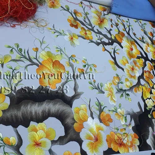 HOÀN THIỆN TRANH HOA MAI THEO YÊU CẦU CỦA CHỊ HỒNG LÊ